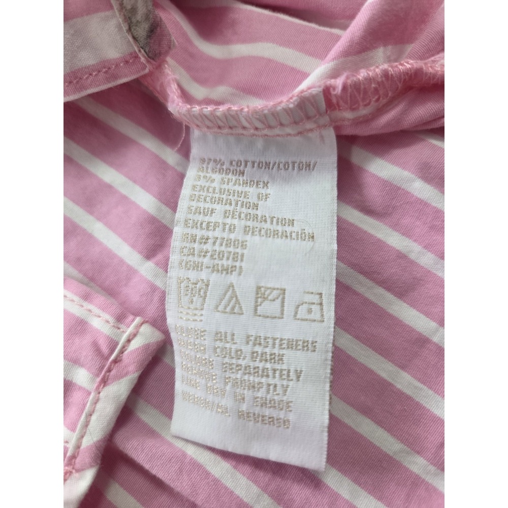 Tommy Hilfiger Womens Pink White Striped Button Down Shirt Size 20 Collared - Picture 10 of 10